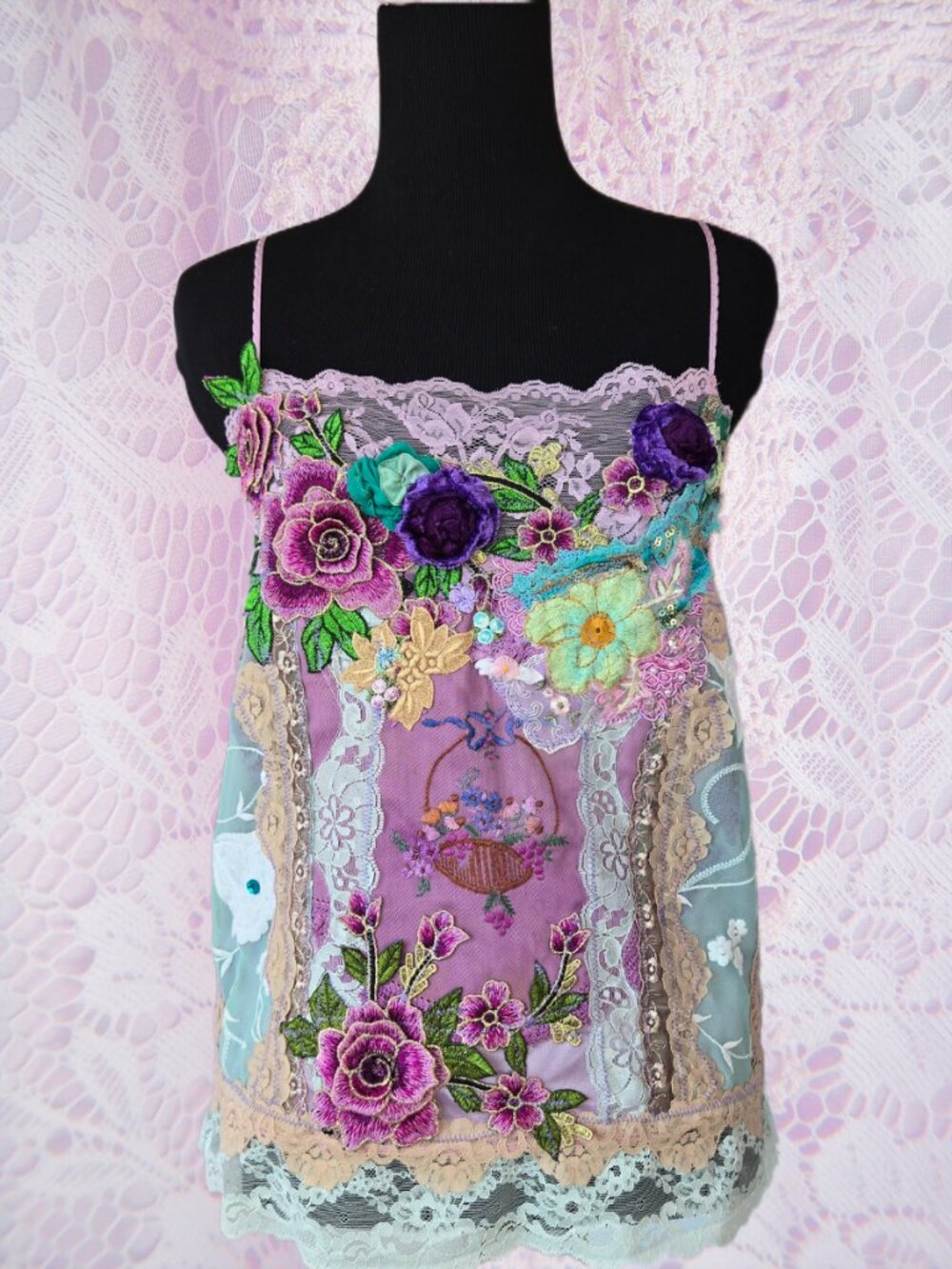 Handmade Lavender Rose Dream Blouse - Size X-Small - Small